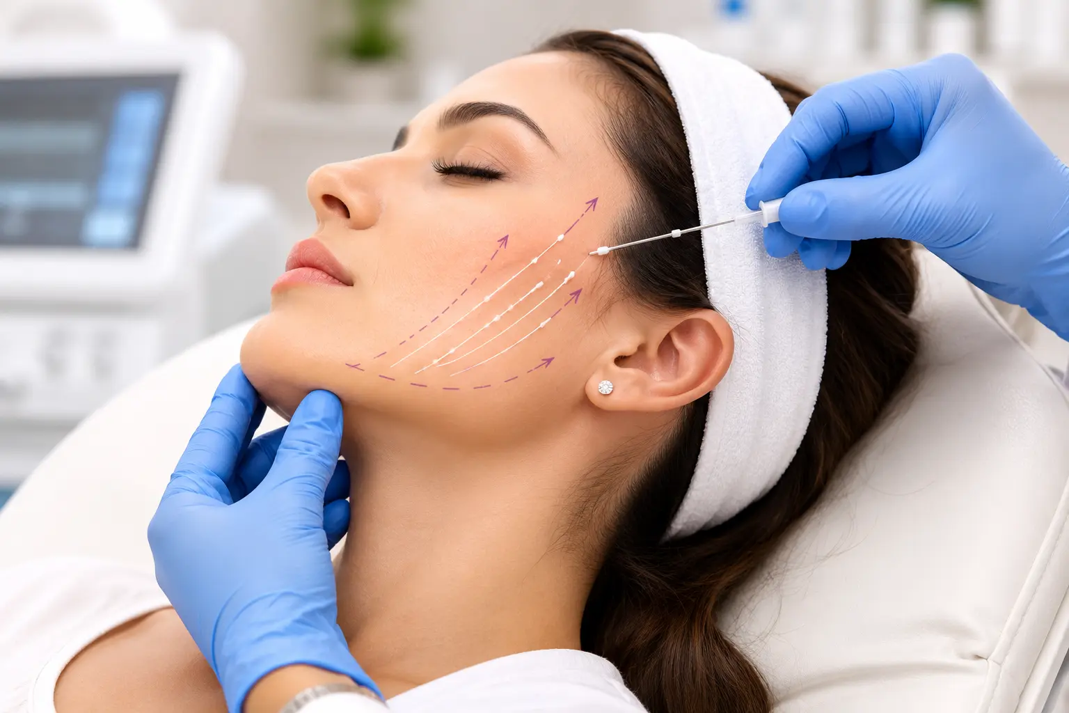 Thread lifting treatment